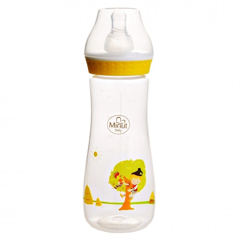 Biberon cu tetina  Ursul pacalit de vulpe  pentru +3 luni Baby, 250ml, Minut