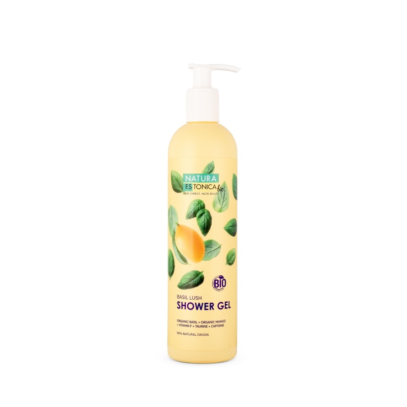 Gel de dus natural Basil Lush, 400ml, Natura Estonica