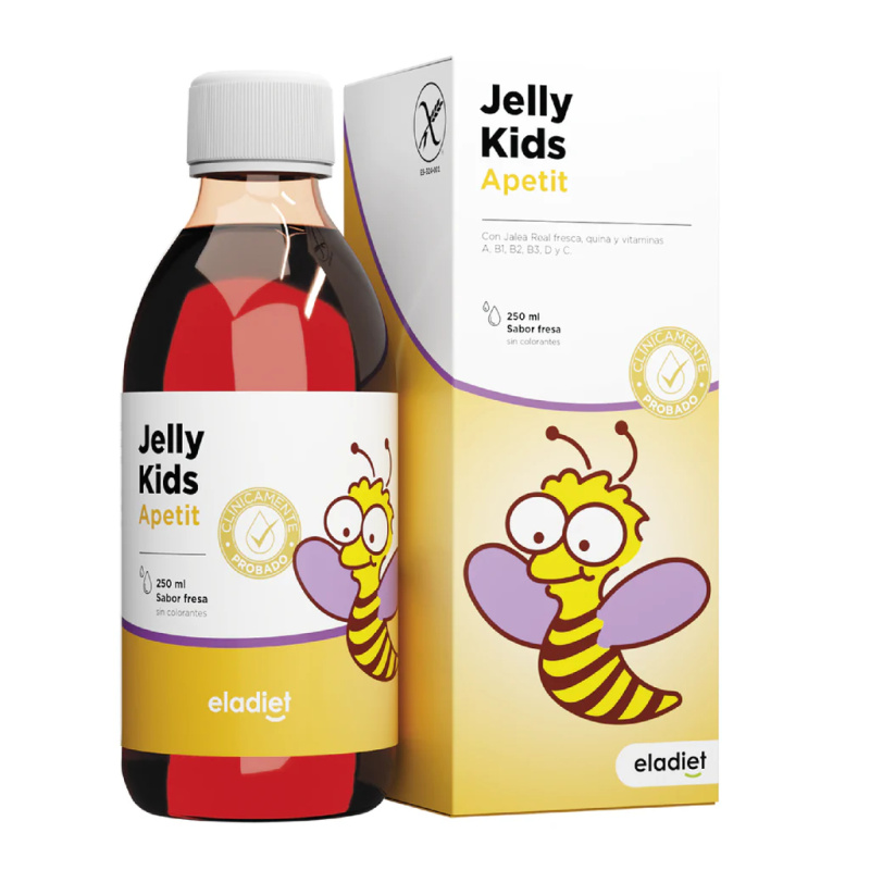 Sirop apetit cu laptisor de matca, vitamine si cinchona Jelly Kids, 250ml, Eladiet