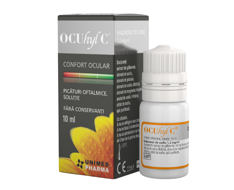 Ocuhyl c picături oftalmice, confort și hidratare pentru ochi sensibili