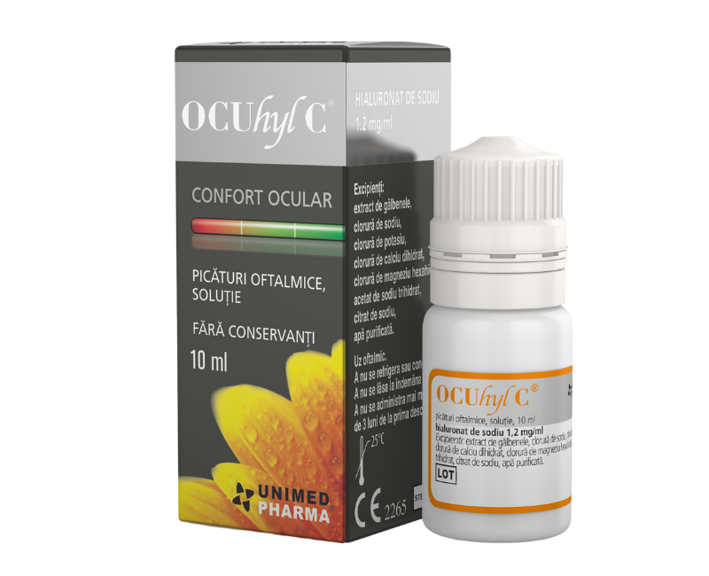 Ocuhyl c picături oftalmice, confort și hidratare pentru ochi sensibili
