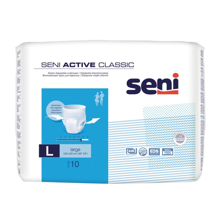 Scutece chiloti active classic l de la Seni, confort și discreție pentru un stil de viață activ